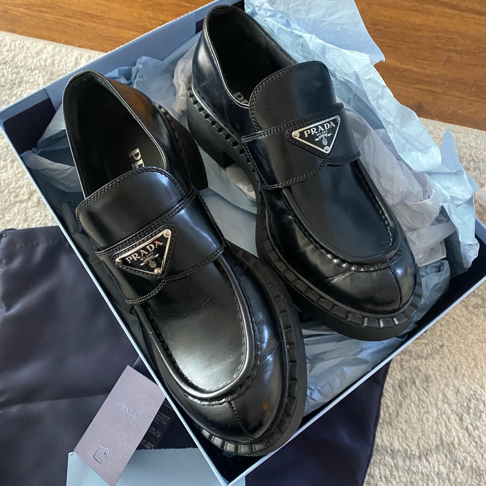 Prada Brushed Leather Chunky Loafer